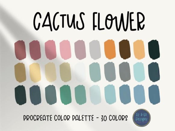 Cactus Flower Procreate Palette: 30 Desert-Inspired Hues for Artists