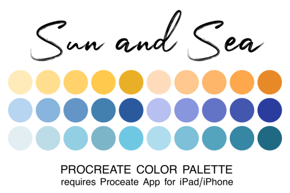Capture Coastal Calm: The Sun and Sea Procreate Color Palette