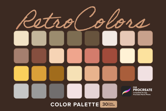 Revive Your Digital Art: The Classic Retro Color Palette for Procreate