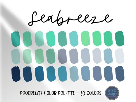 Seabreeze Procreate Color Palette: A Designer's Go-To for Coastal Calm