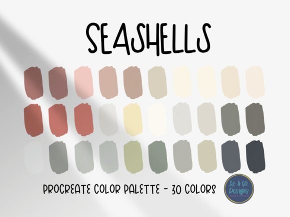 Seashell Procreate Color Palette: Coastal Hues for Digital Art