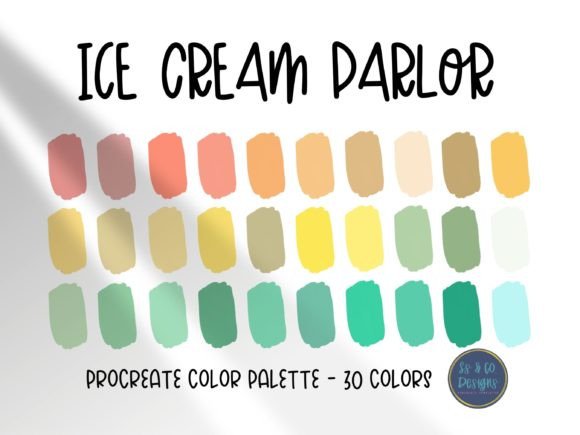 Thirty Perfect Hues: Unlocking the Ice Cream Parlor Procreate Color Palette